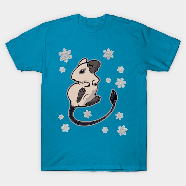 Degu Snowflakes Winter T-Shirt by Mystical_Illusion